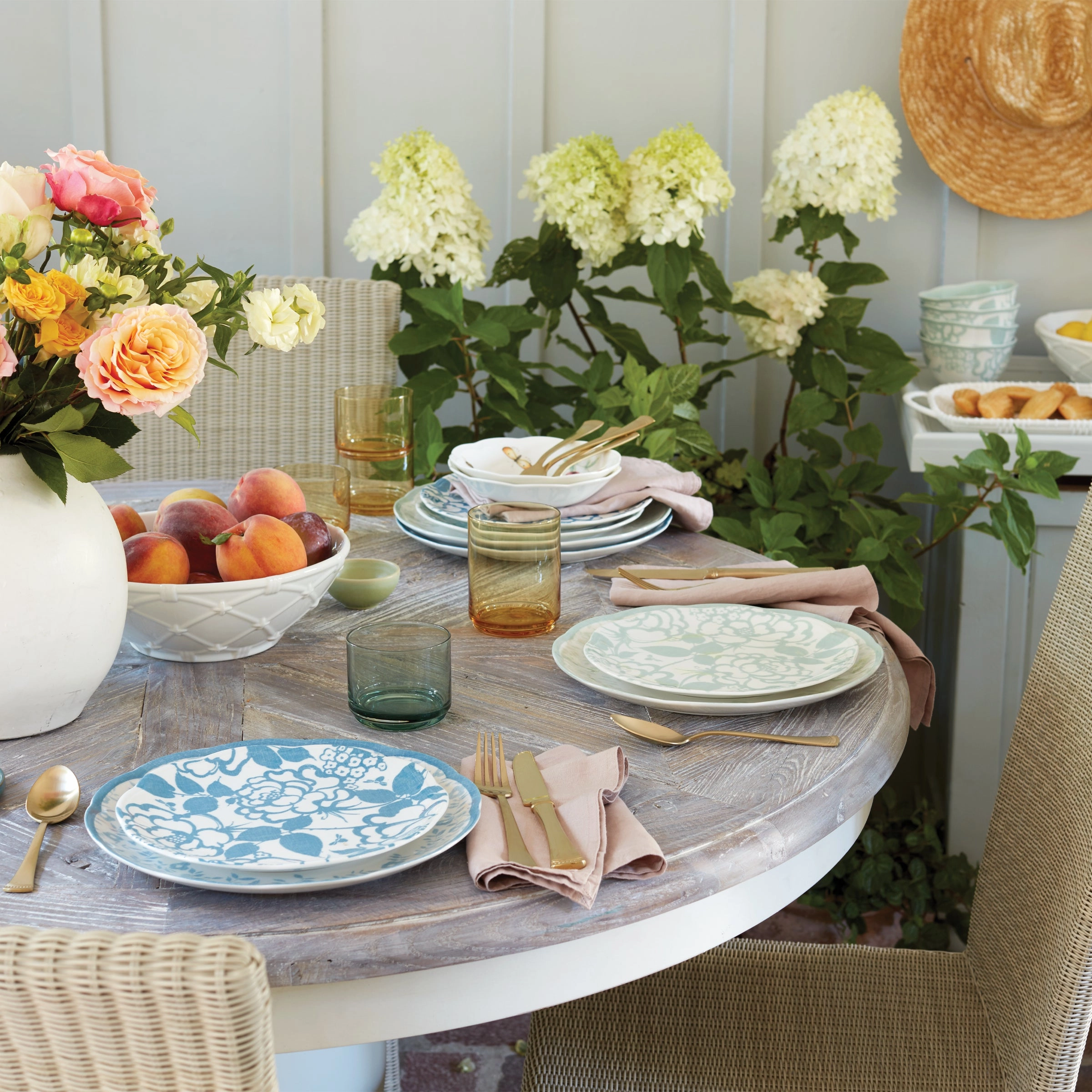 Butterfly Meadow Cottage Cornflower 12-Piece Dinnerware Set