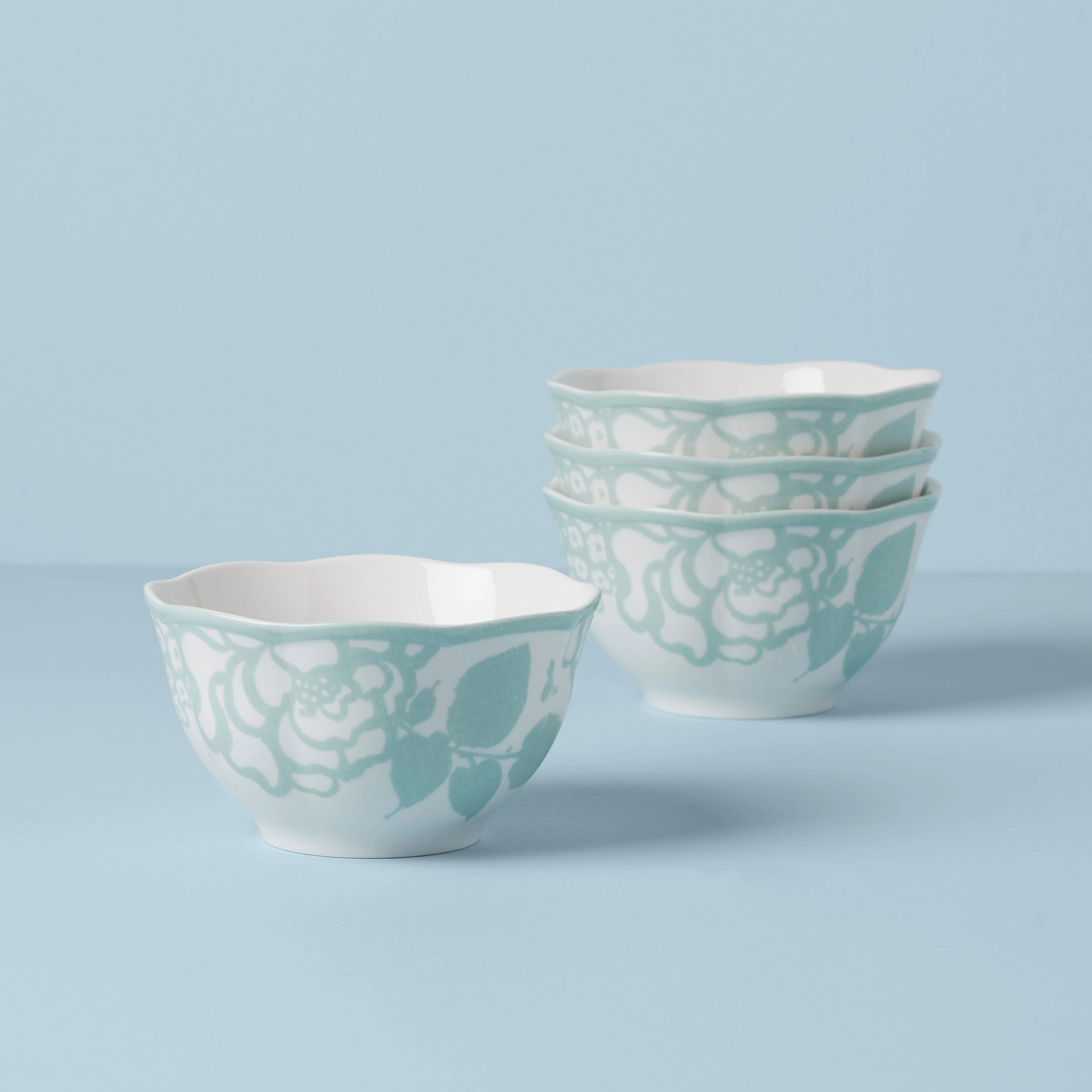 Butterfly Meadow Cottage Sage Rice Bowls - Set of 4modern kitchen decor ,kitchen dinner set ,dinnerware 