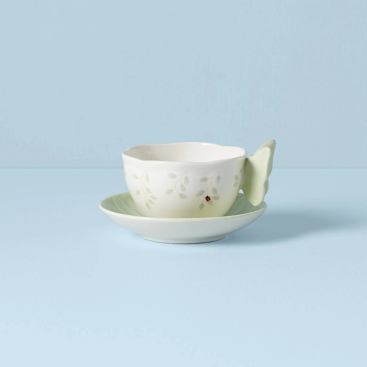 Butterfly Meadow Floral Green Cup and Saucermodern kitchen decor ,kitchen dinner set ,dinnerware 