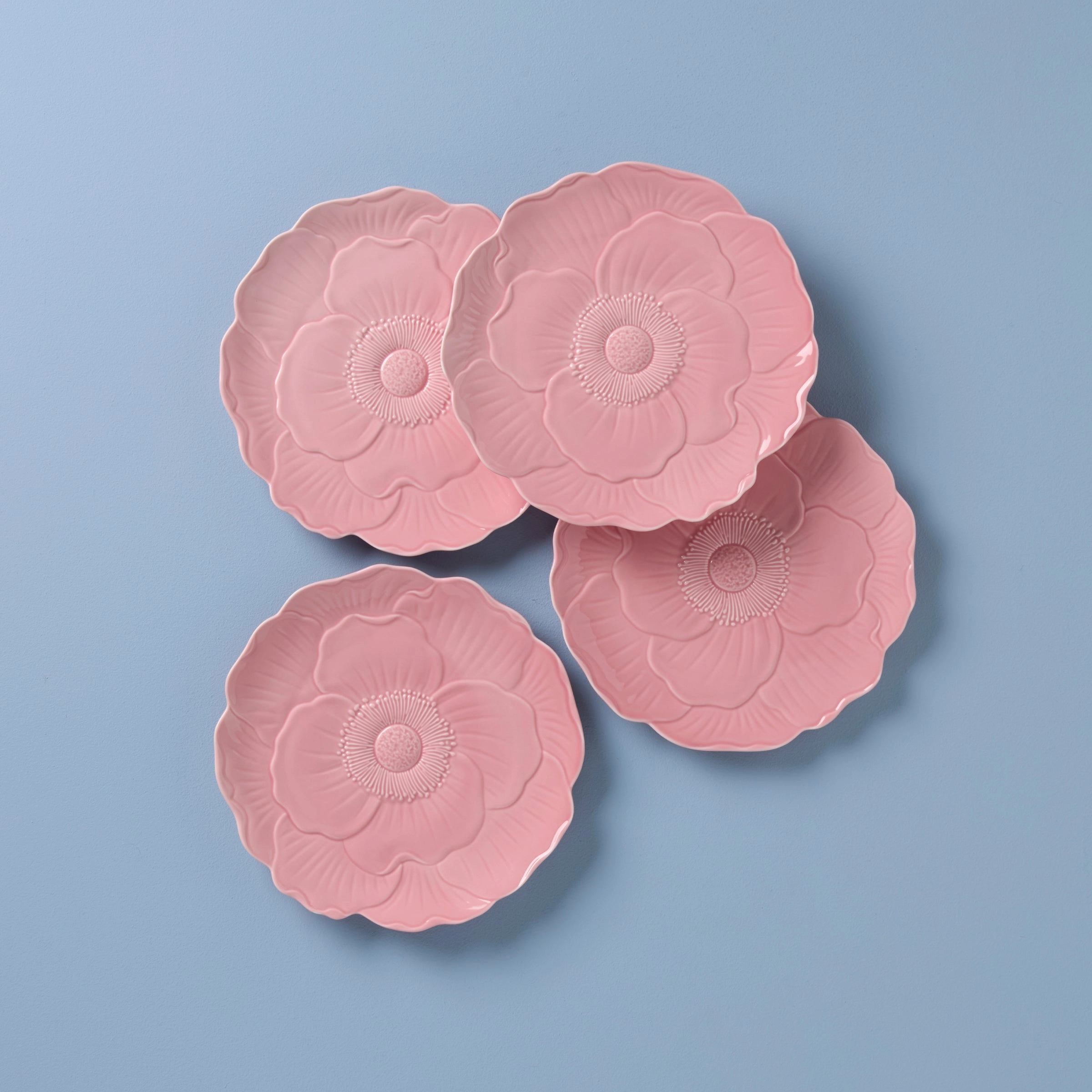 Butterfly Meadow Floral Pink Accent Plates - Set of 4valentine's day decorations ,valentine's centerpiece 