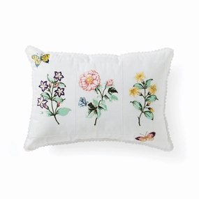 Butterfly Meadow Floral Study Pillow 14X20easter decorations ,easter centerpiece 