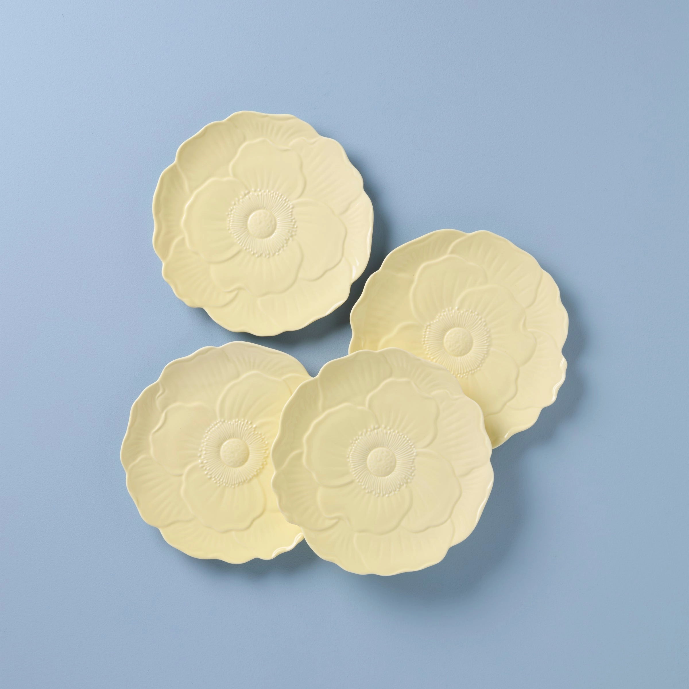 Butterfly Meadow Floral Yellow Accent Plates - Set of 4modern kitchen decor ,kitchen dinner set ,dinnerware 
