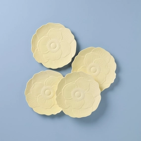 Butterfly Meadow Floral Yellow Accent Plates - Set of 4modern kitchen decor ,kitchen dinner set ,dinnerware 