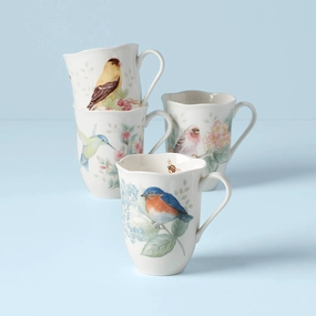 Butterfly Meadow Flutter Mugs - Set of 4glass cups ,personalized mugs 