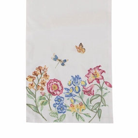 Butterfly Meadow Garden Embroidered Runnereaster decorations ,easter centerpiece 