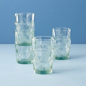 Butterfly Meadow Green Tall Glasses - Set Of 4summer decor ,outdoor summer decor 