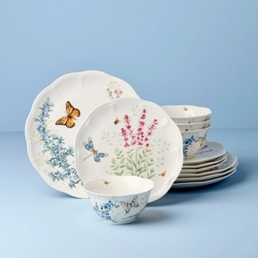 Butterfly Meadow Herbs 12-Piece Dinnerware Setsummer decor ,outdoor summer decor 
