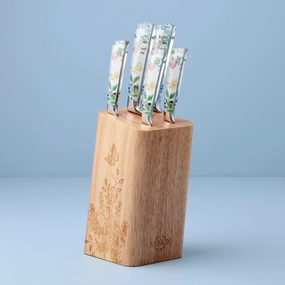 Butterfly Meadow Herbs 6 Piece Cutlery Block Setsummer decor ,outdoor summer decor 