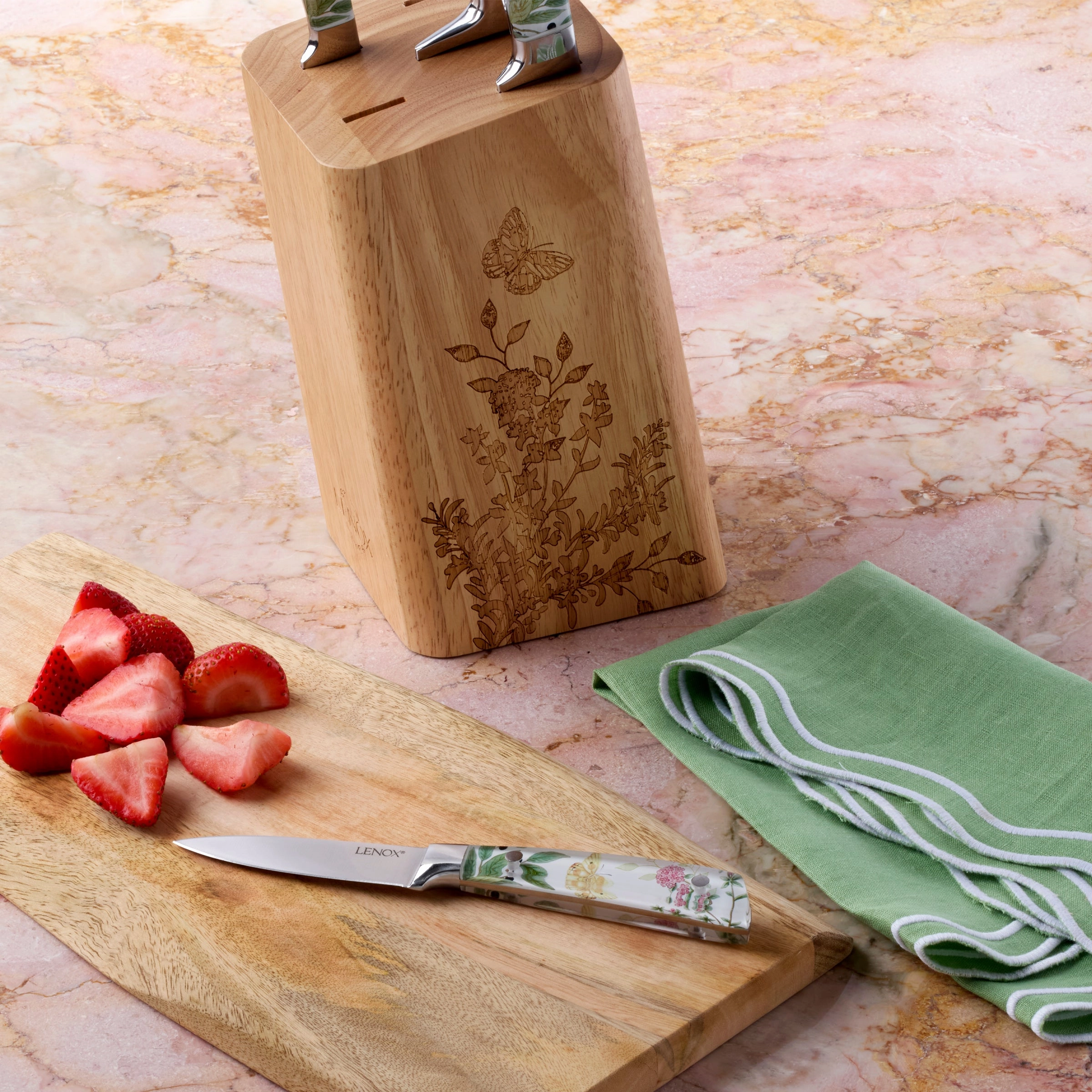 Butterfly Meadow Herbs 6 Piece Cutlery Block Set