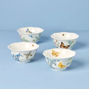 Butterfly Meadow Herbs Rice Bowls - Set of 4easter decorations ,easter centerpiece 