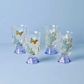 Butterfly Meadow Herbs Tall Tumblers - Set Of 4summer decor ,outdoor summer decor 