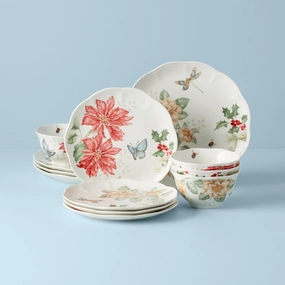 Butterfly Meadow Holiday 12-Piece Dinnerware Setmodern kitchen decor ,kitchen dinner set ,dinnerware 