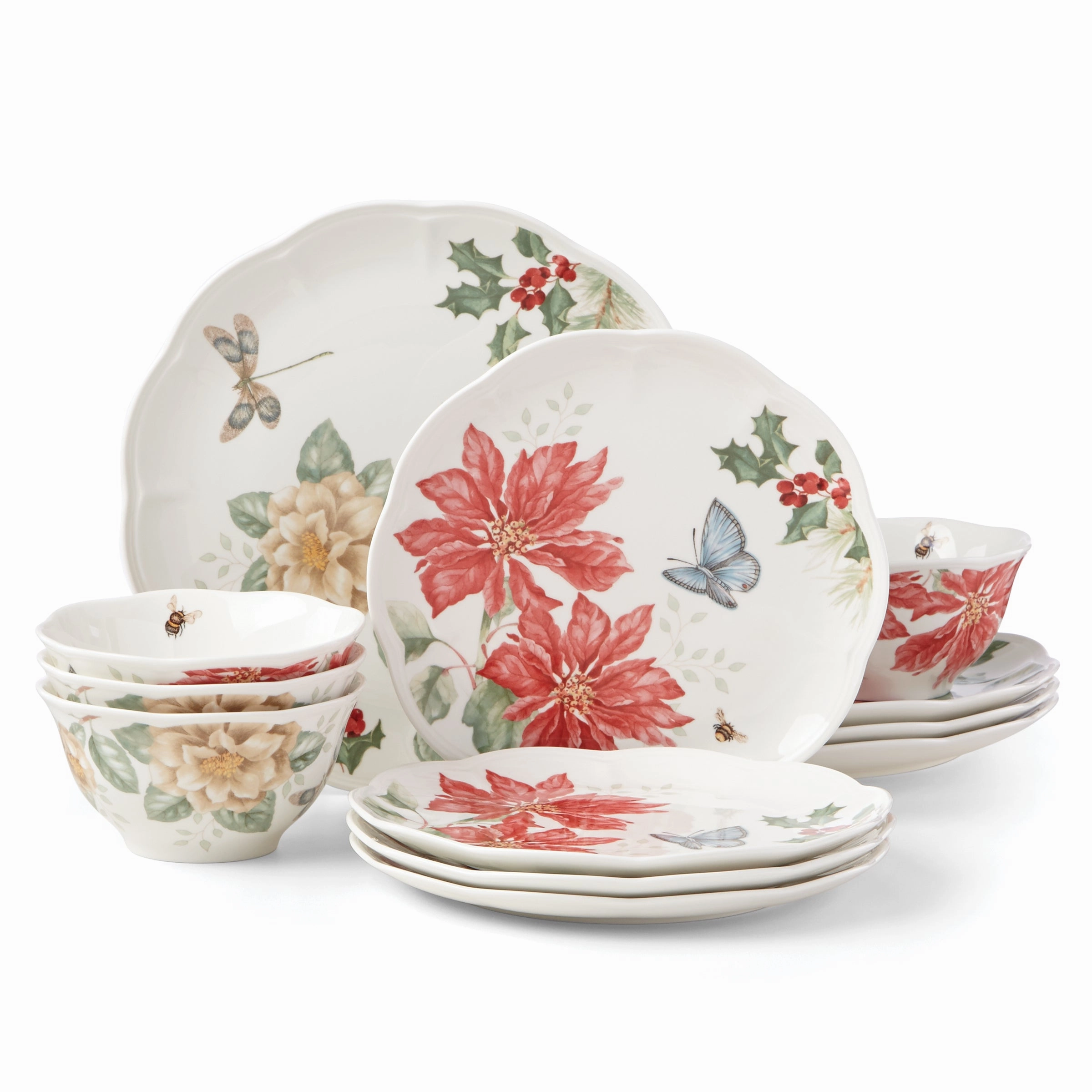 Butterfly Meadow Holiday 12-Piece Dinnerware Set