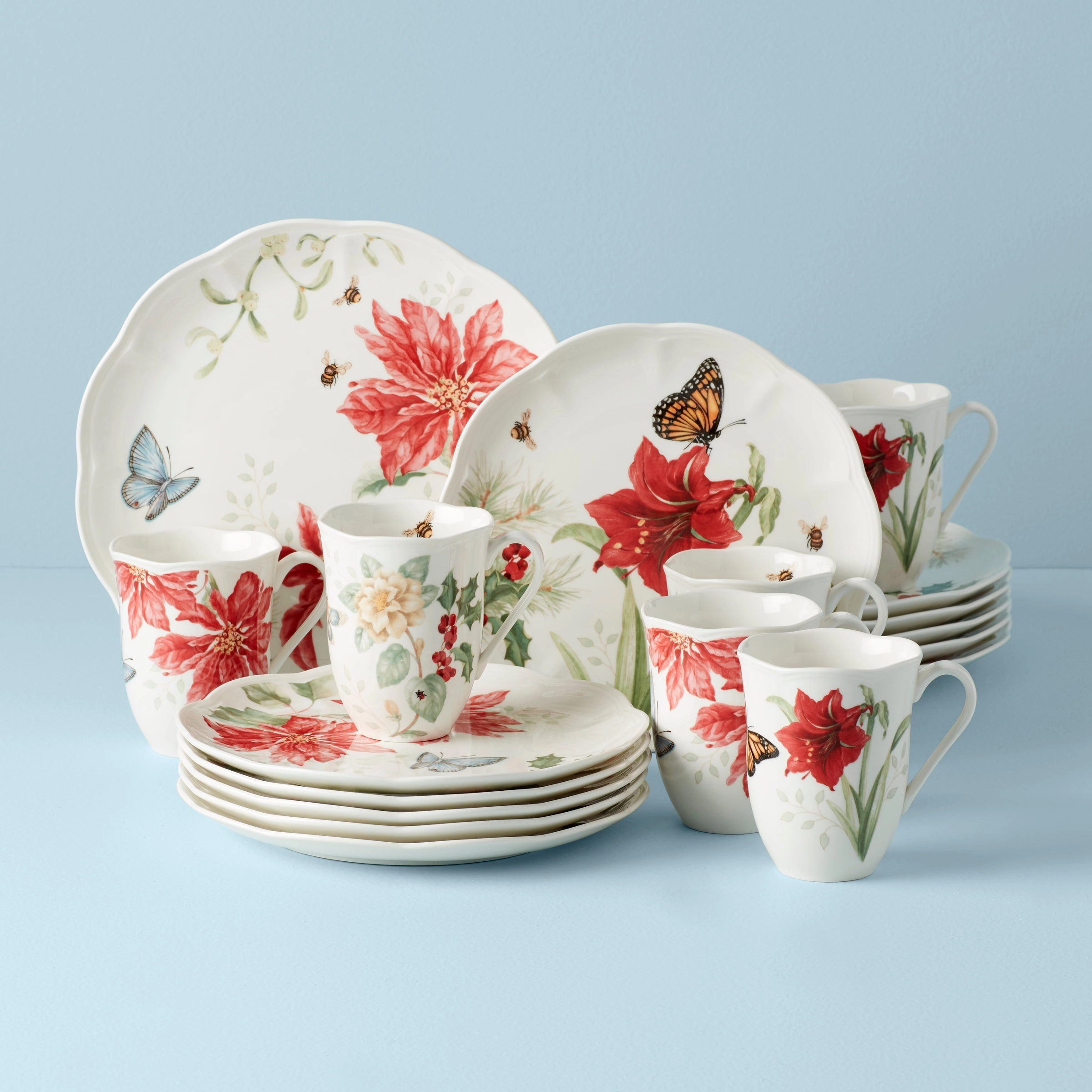 Butterfly Meadow Holiday 18-Piece Dinnerware Setmodern kitchen decor ,kitchen dinner set ,dinnerware 