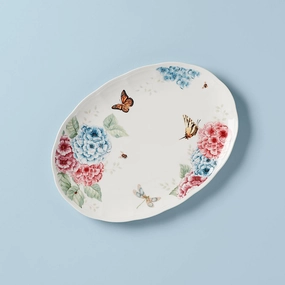 Butterfly Meadow Hydrangea Oval Plattermultipurpose serving tray