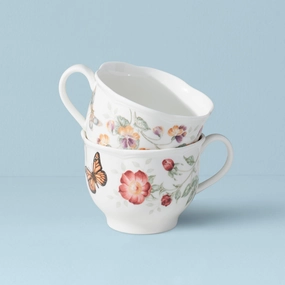 Butterfly Meadow Latte Mugs - Set of 2easter decorations ,easter centerpiece 