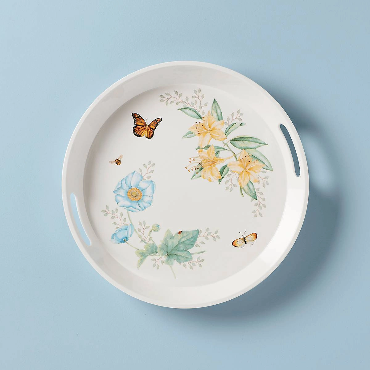 Butterfly Meadow Melamine Round Traymultipurpose serving tray