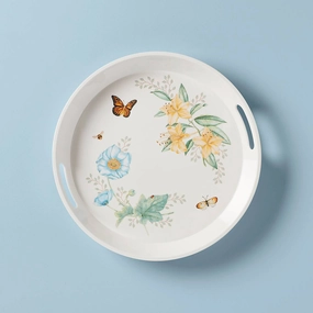 Butterfly Meadow Melamine Round Traysummer decor ,outdoor summer decor 