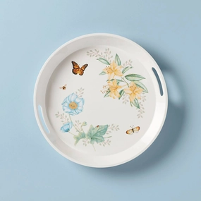 Butterfly Meadow Melamine Round Traymultipurpose serving tray