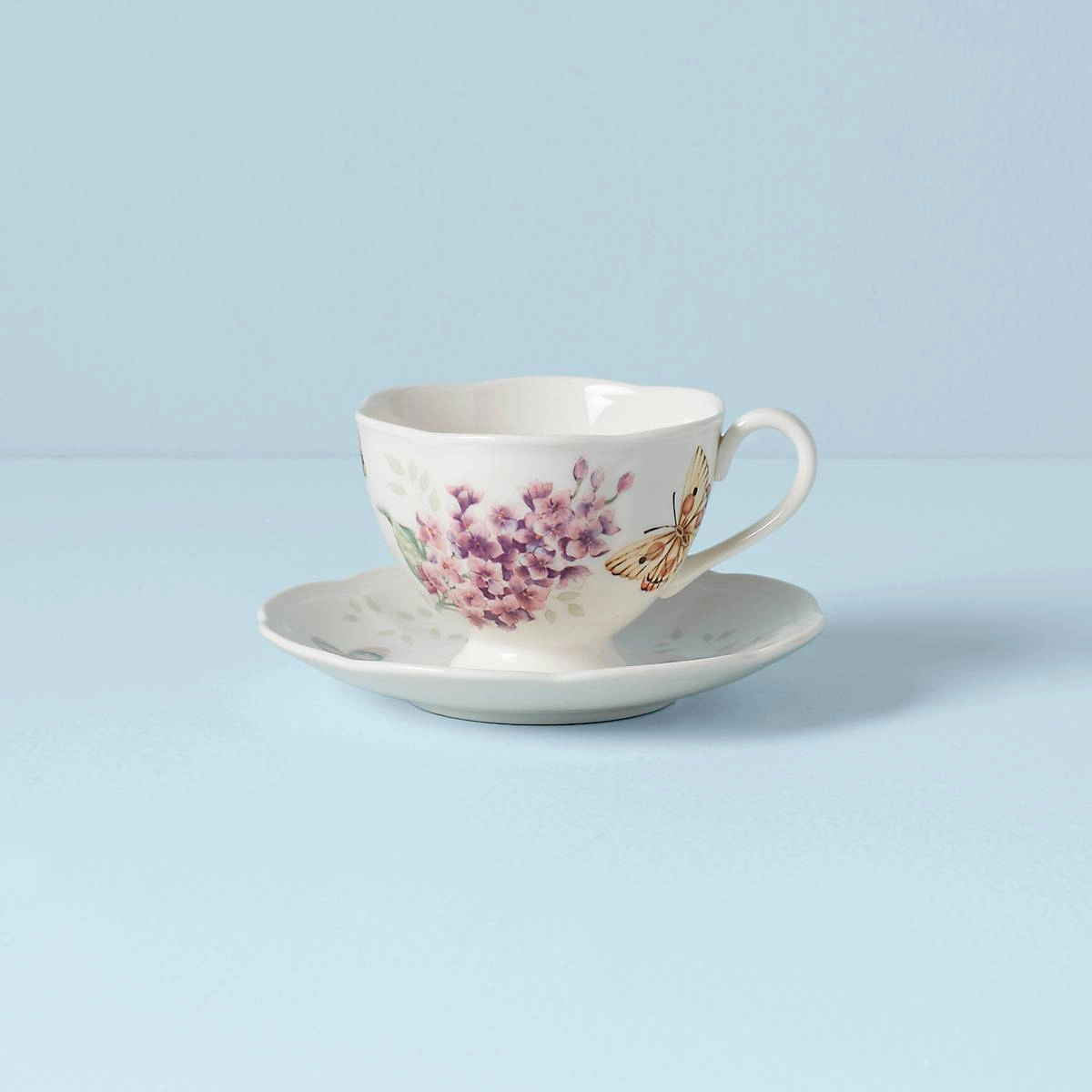 Butterfly Meadow Orange Sulphur Cup and Saucermodern kitchen decor ,kitchen dinner set ,dinnerware 