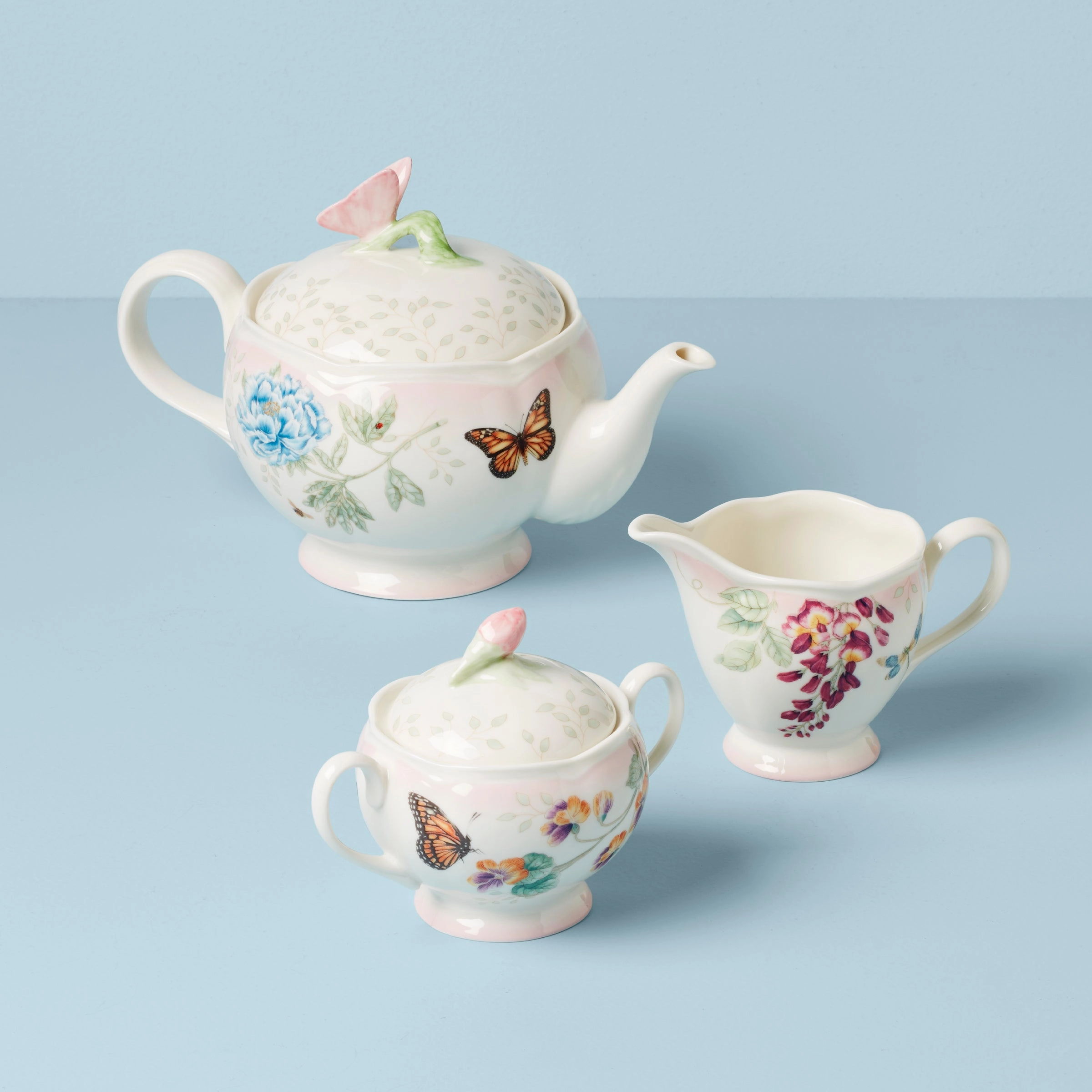 Butterfly Meadow Pink Ombre 5-Piece Tea Setglass cups ,personalized mugs 