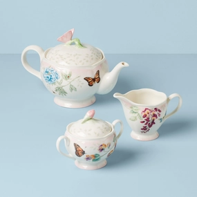 Butterfly Meadow Pink Ombre 5-Piece Tea Setmodern kitchen decor ,kitchen dinner set ,dinnerware 