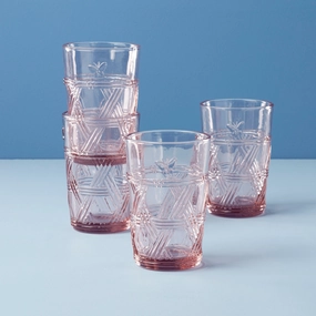 Butterfly Meadow Pink Tall Glasses - Set Of 4glass cups ,personalized mugs 