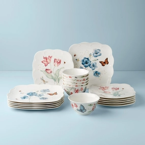 Butterfly Meadow Square 18-Piece Dinnerware Seteaster decorations ,easter centerpiece 