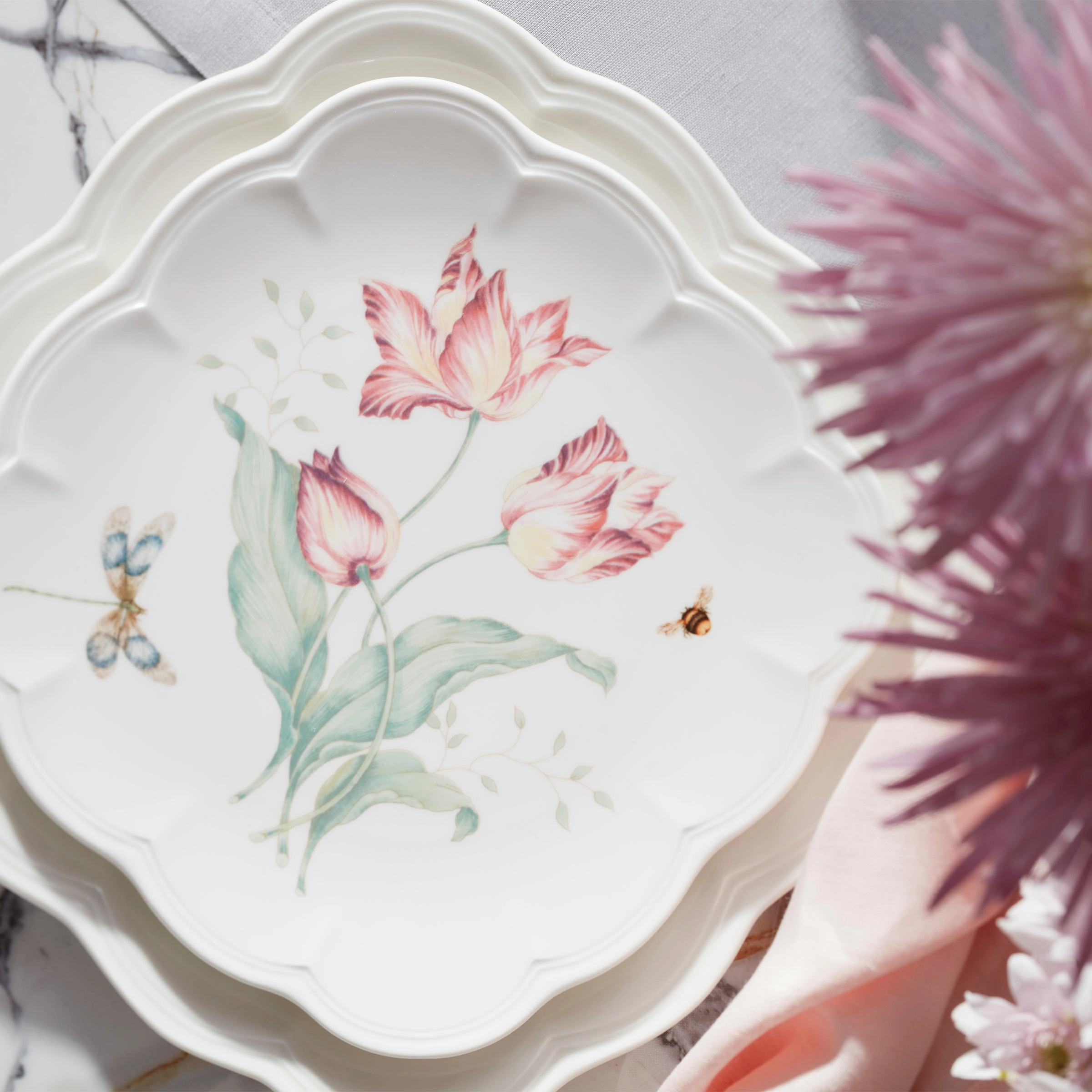 Butterfly Meadow Square Accent Plates - Set of 4