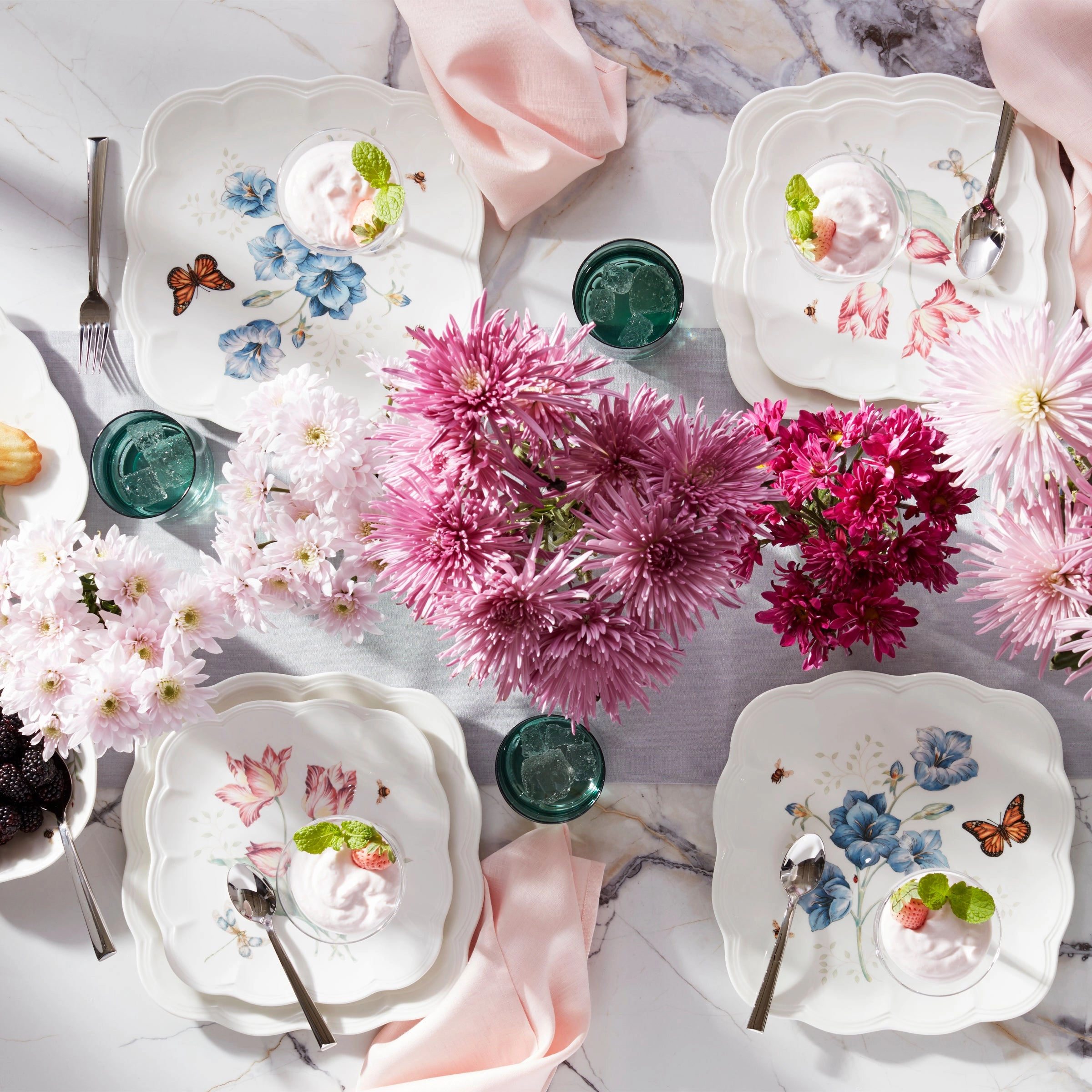 Butterfly Meadow Square Accent Plates - Set of 4