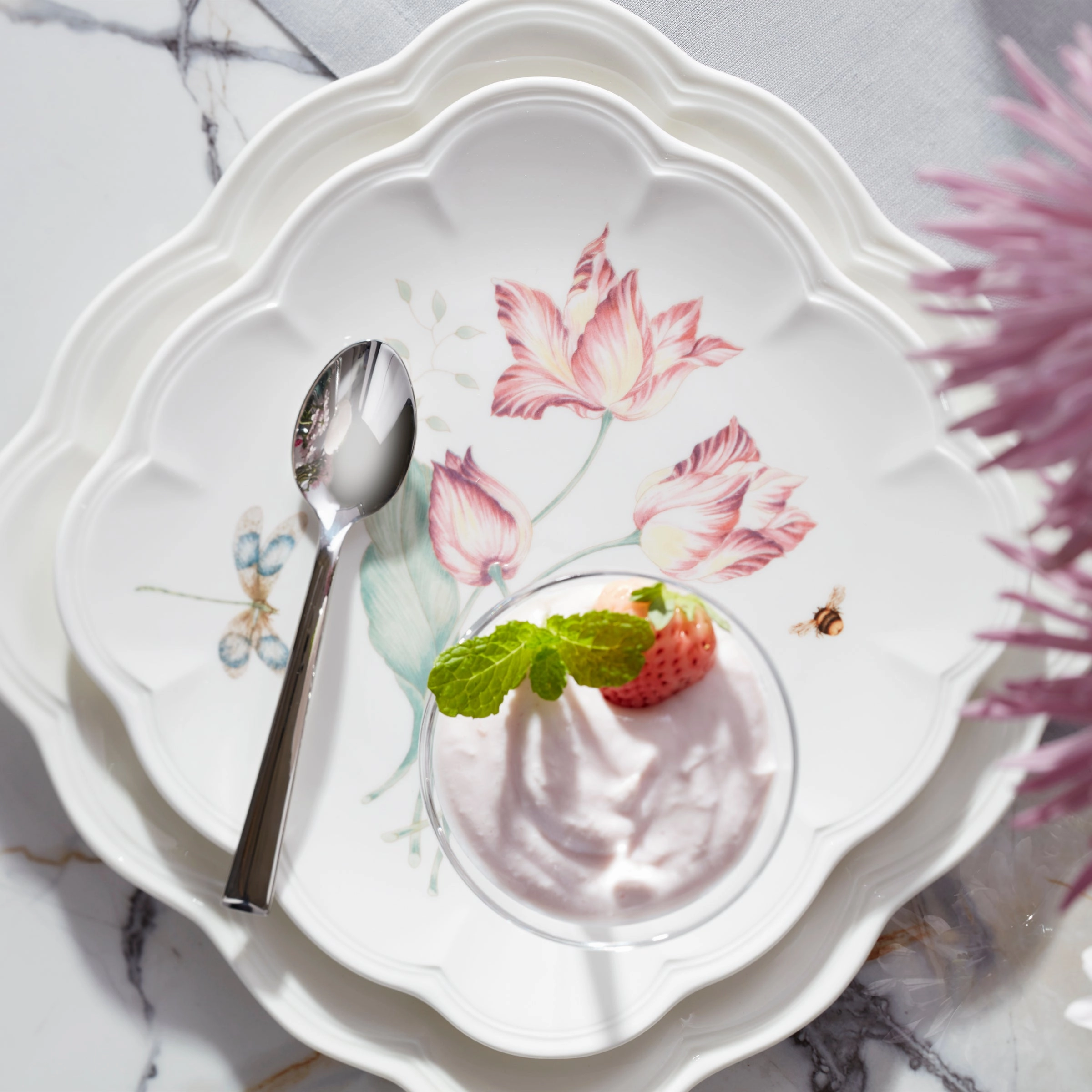 Butterfly Meadow Square Accent Plates - Set of 4