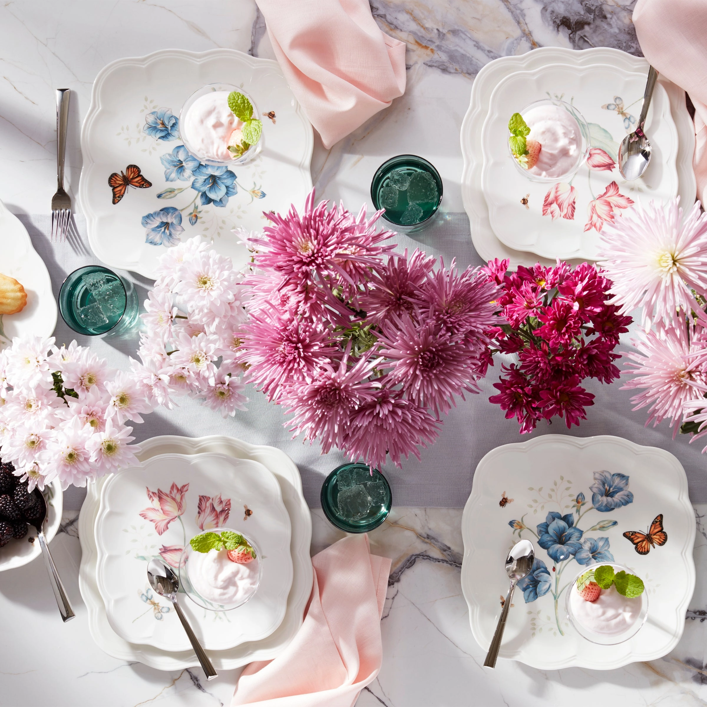 Butterfly Meadow Square Dinner Plates - Set of 4