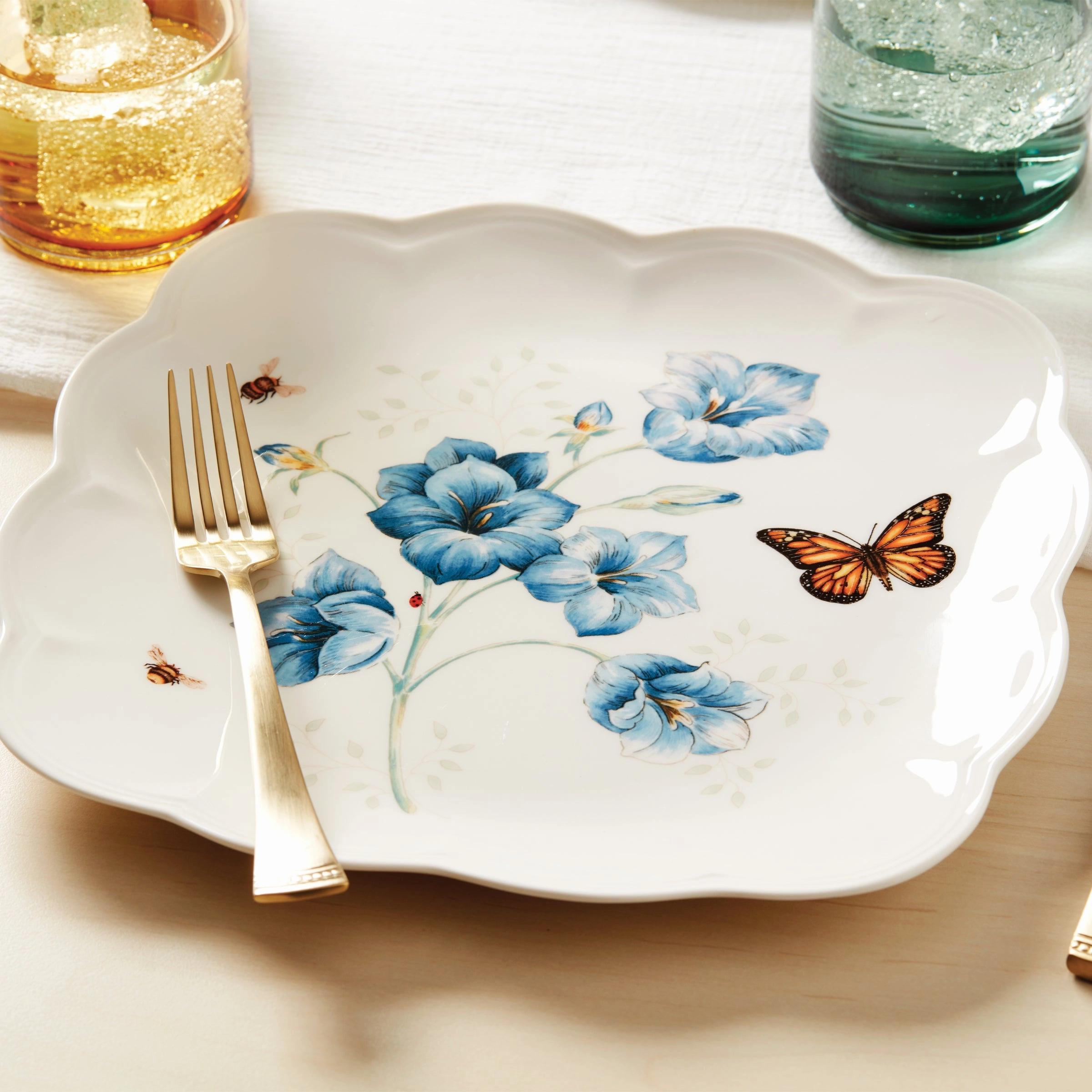 Butterfly Meadow Square Dinner Plates - Set of 4