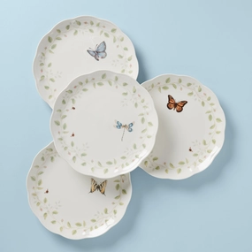 Butterfly Meadow Vines Dinner Plates - Set of 4easter decorations ,easter centerpiece 
