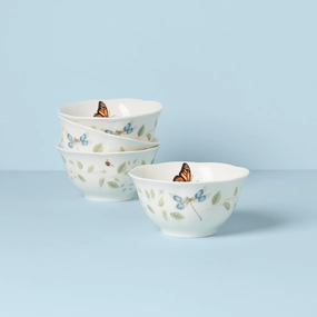 Butterfly Meadow Vines Rice Bowls - Set of 4easter decorations ,easter centerpiece 