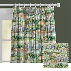 Buttermere Printed Made to Measure Curtains Sagebedding sets ,throw blankets 