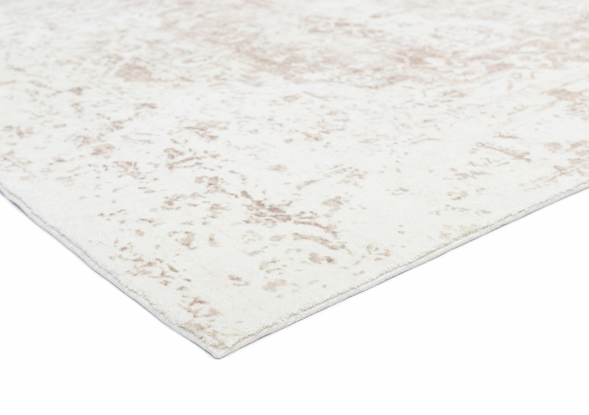 Cabanela Cream and Beige Distressed Washable Rug