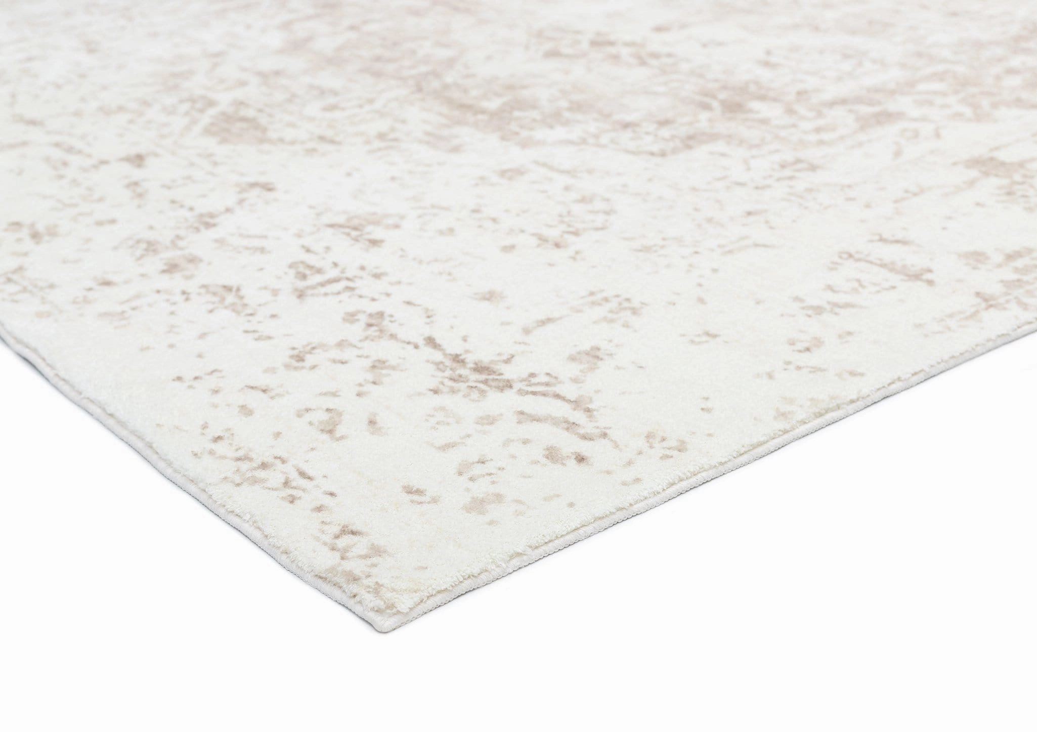 Cabanela Cream and Beige Distressed Washable Runner Rug