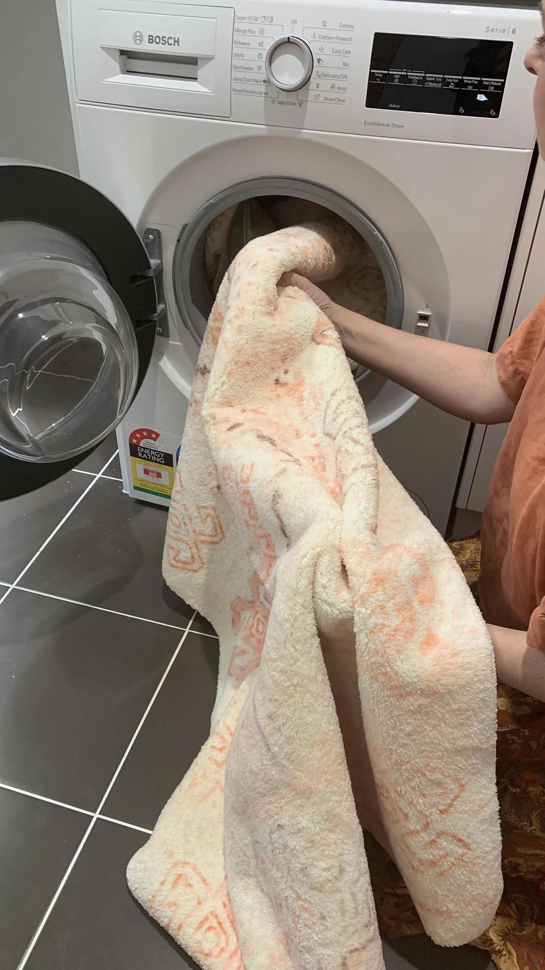 Caitlin Orange Washable Runner Rug *NO RETURNS UNLESS FAULTY