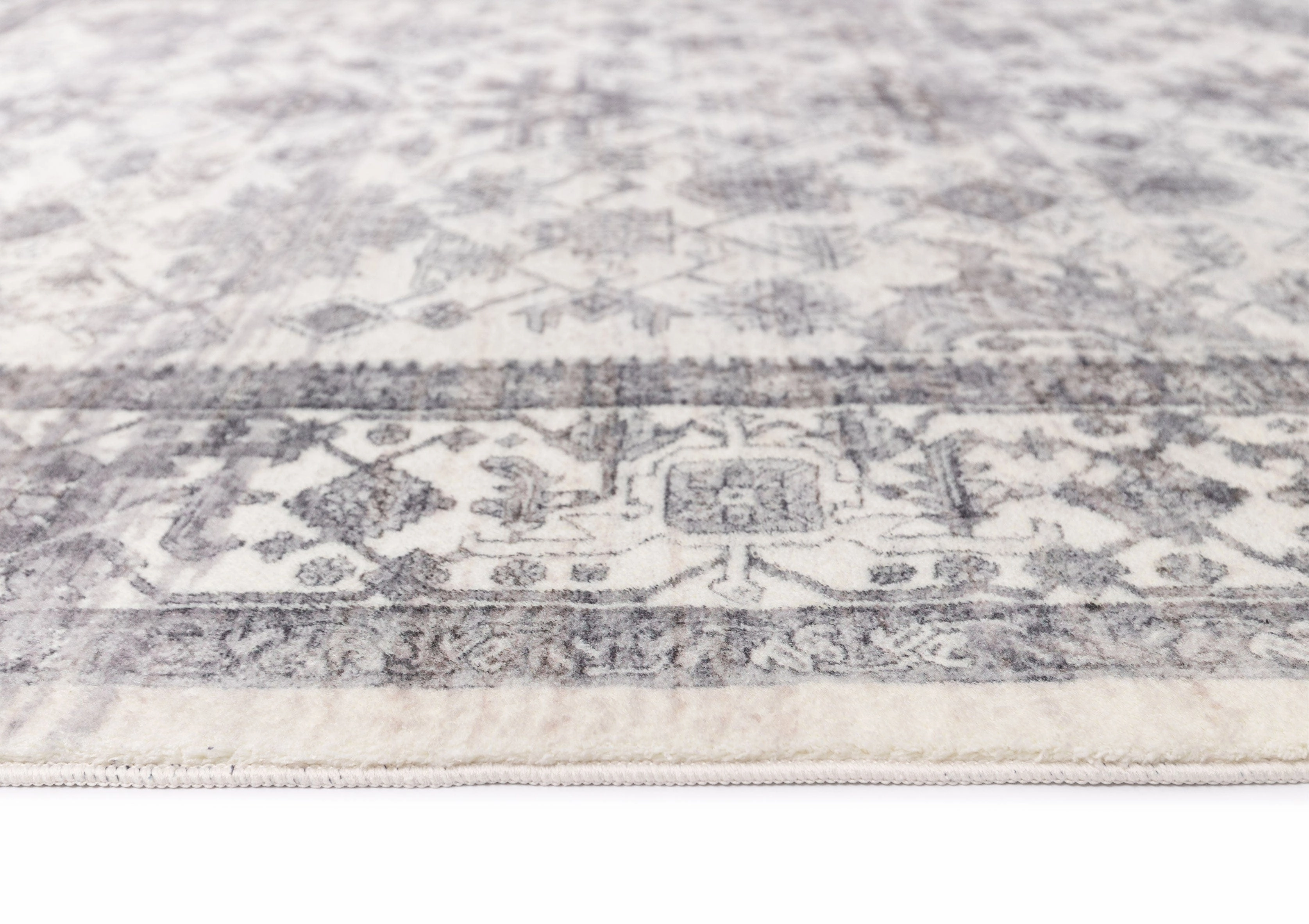 Calliope Grey and Ivory Distressed Washable Rug *NO RETURNS UNLESS FAULTY