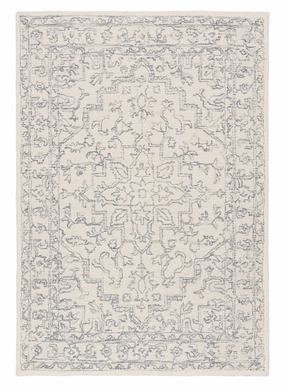 Capella Ivory Grey Medallion Tufted Wool Rugmodern color block patchwork rug