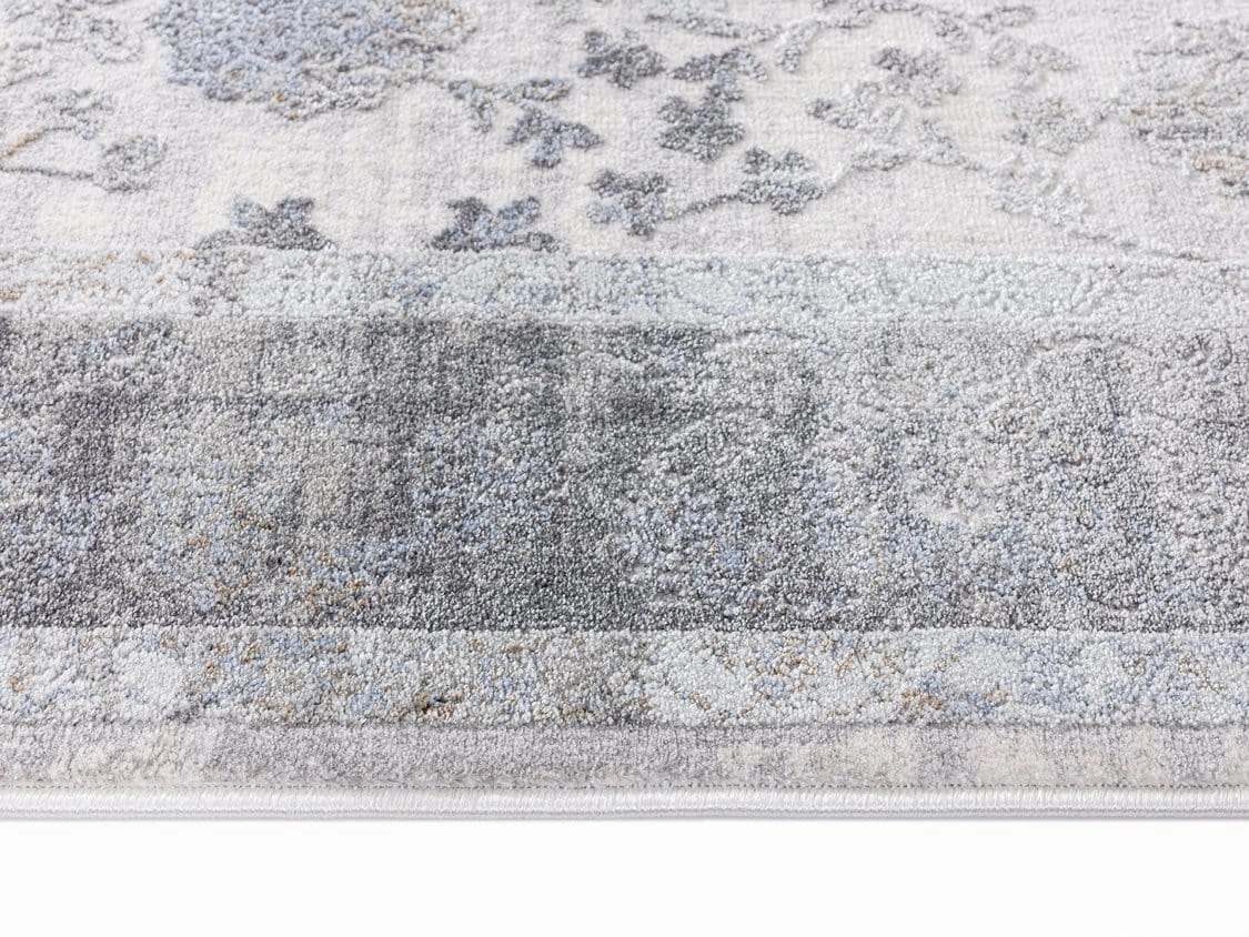Cara Cream And Grey Transitional Medallion Runner Rug *NO RETURNS UNLESS FAULTY