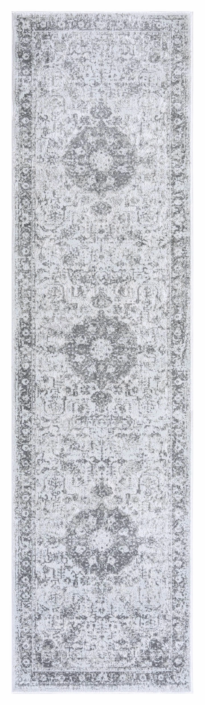 Cara Cream And Grey Transitional Medallion Runner Rug *NO RETURNS UNLESS FAULTYmodern color block patchwork rug