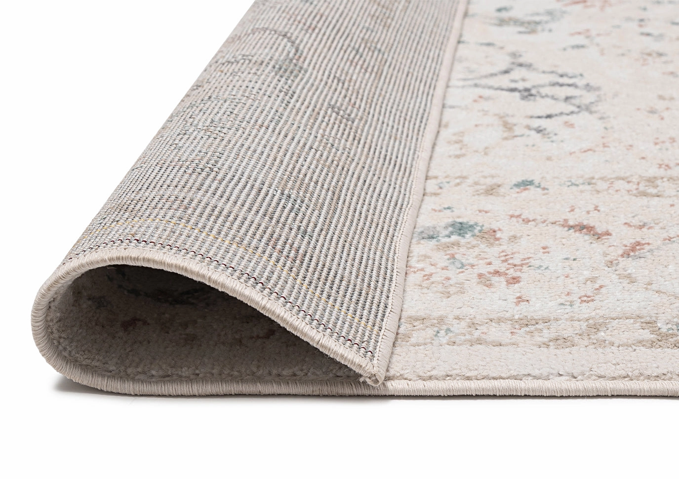 Caribou Cream and Pink Traditional Rug