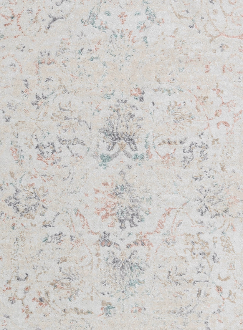 Caribou Cream and Pink Traditional Rug