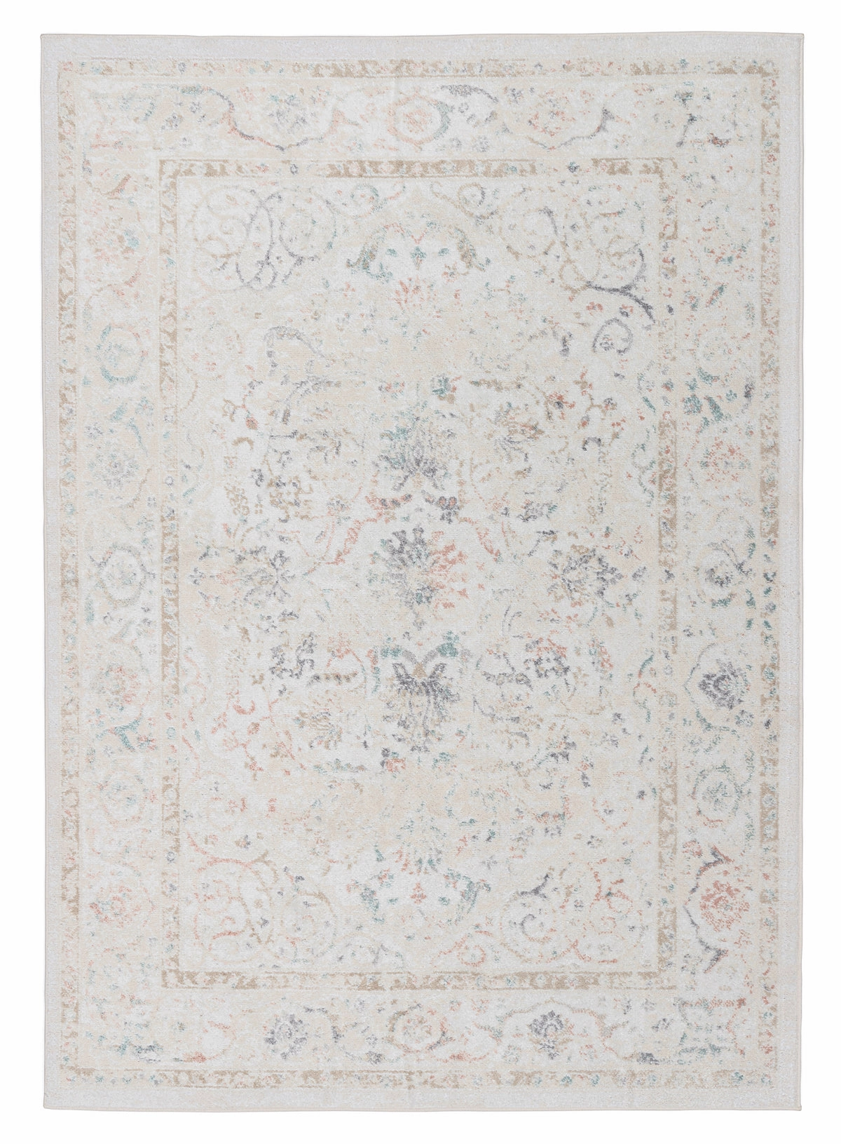 Caribou Cream and Pink Traditional Rugmodern color block patchwork rug