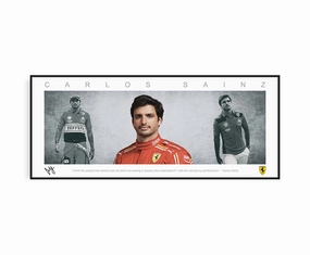 CARLOS SAINZ PANORAMIC COLLAGE PRINT SIGNED FRAMED WINGShandmade souvenirs