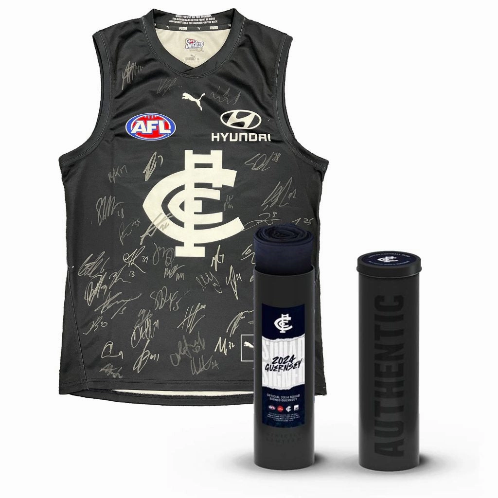 CARLTON FOOTBALL CLUB 2024 SQUAD SIGNED OFFICIAL GUERNSEYhandmade souvenirs