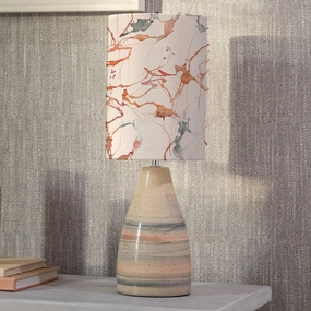 Carrara Anna & Japura Complete Table Lamp Sandstone/Rosewaterreplacement lampshade,White Linen Drum Lampshade for Table or Floor Lamp
