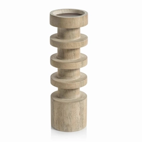 Carved Wood Candle Holder - 13"bedding sets ,throw blankets 